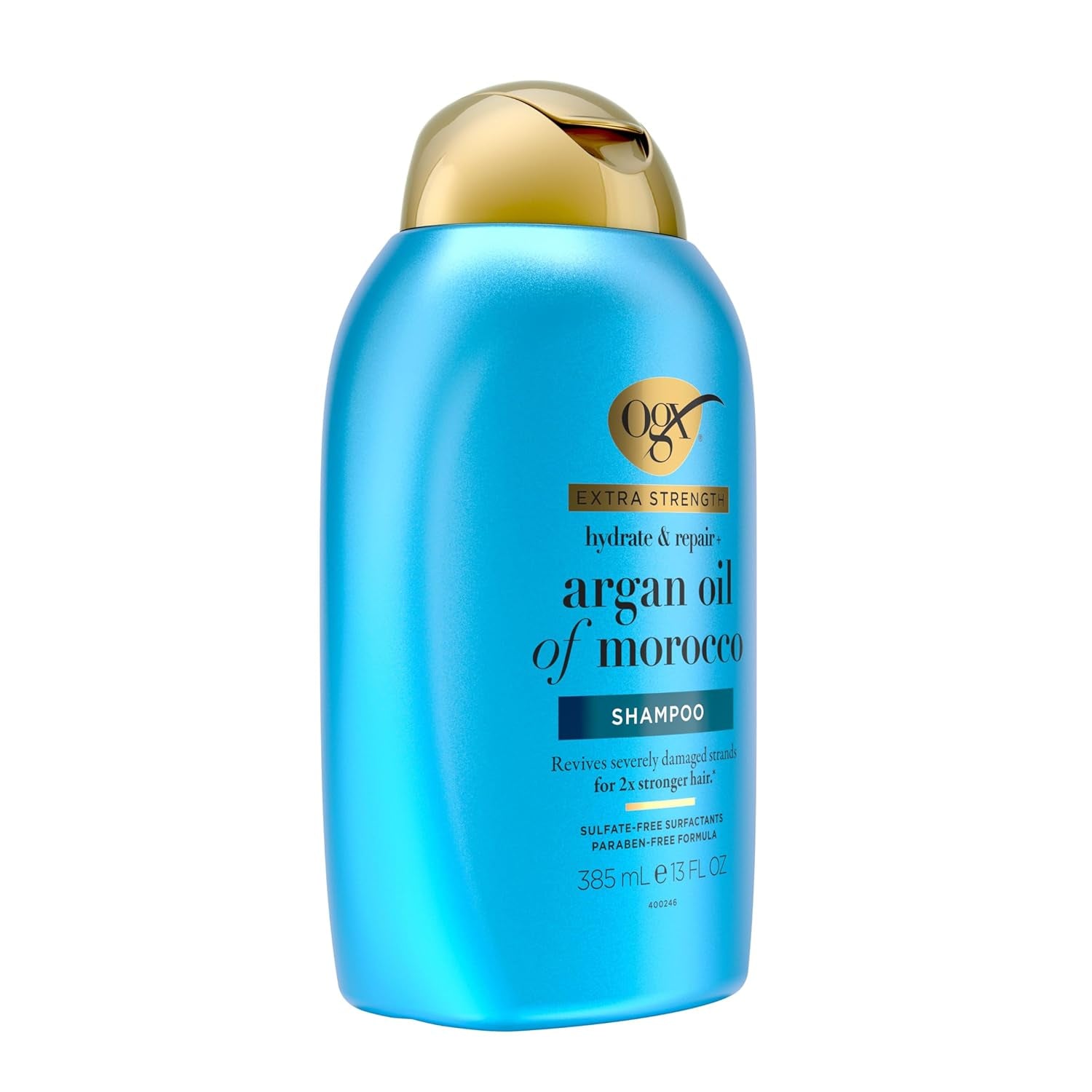 Extra Strength Hydrate & Repair + Argan Oil of Morocco Shampoo for Dry, Damaged Hair, Cold-Pressed Argan Oil to Moisturize & Smooth, Paraben-Free, Sulfate-Free Surfactants, 13 Fl Oz