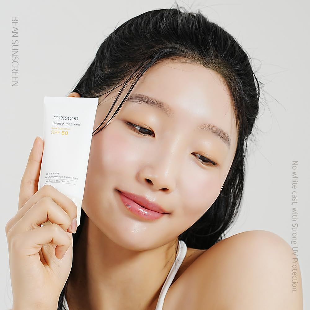 Bean Sunscreen SPF 50 Airy Texture Type for Face Korean Skin Care 1.69 Fl Oz / 5