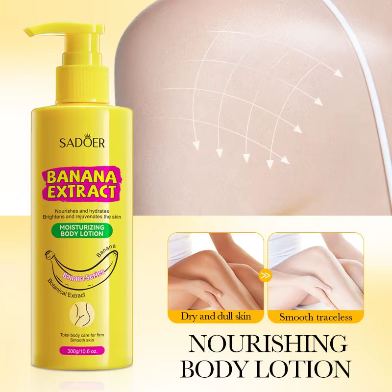 300G Whitening Moisturizing Body Lotion Brightening Hydrating Banana Extract Body Cream Smooth Nourish Body Skin Care Product
