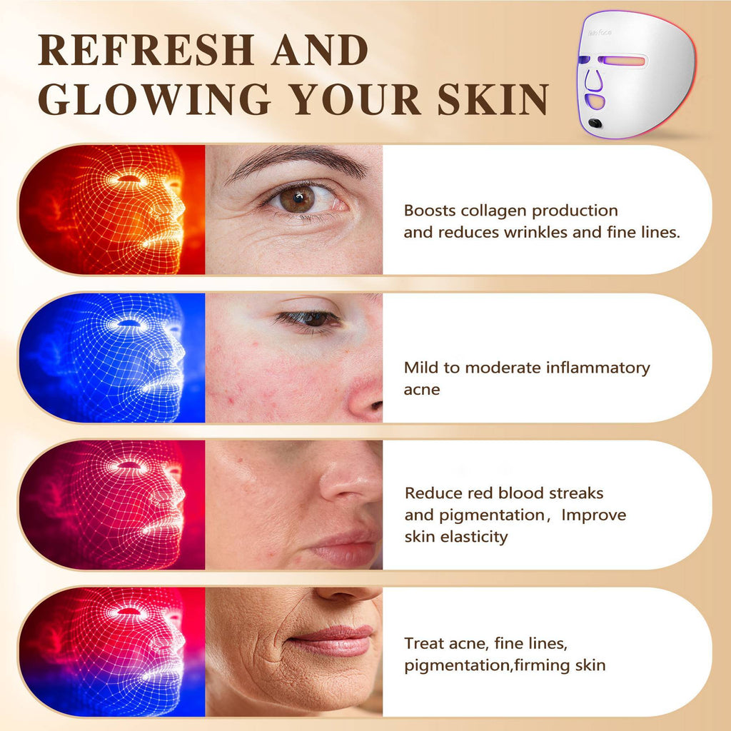 Free Shipping - LED Face Mask Facial Care Tool, Red Light Therapy Mask For Face For Home Travel