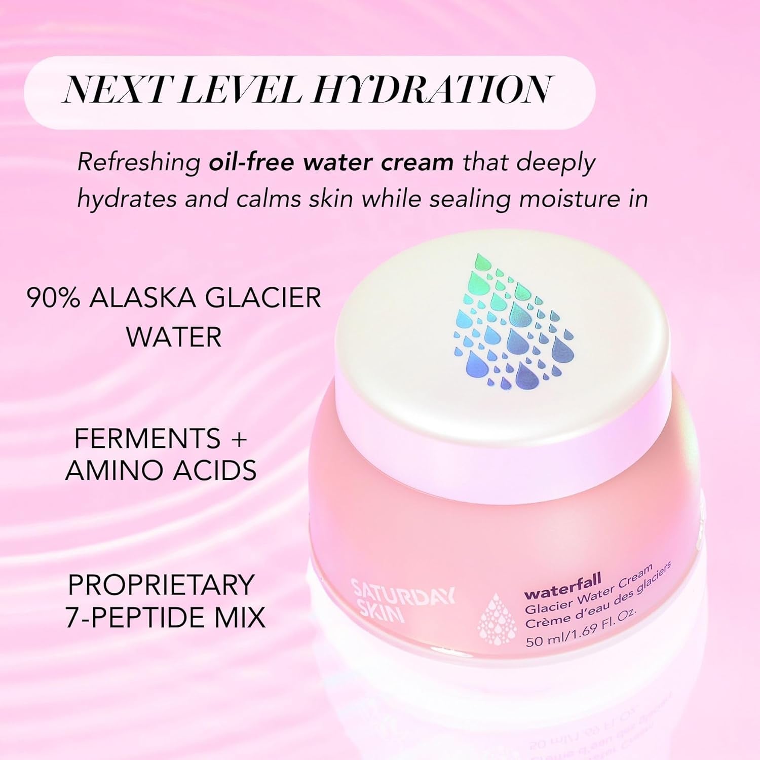 Face Moisturizer Water Face Cream Natural Oil Free Gel Type Cream from Alaska Glacier Water Day & Night Korean Skin Care Cream Soothing Hydrating Facial Moistrurizer (1.69 Fl. Oz. 50Ml)