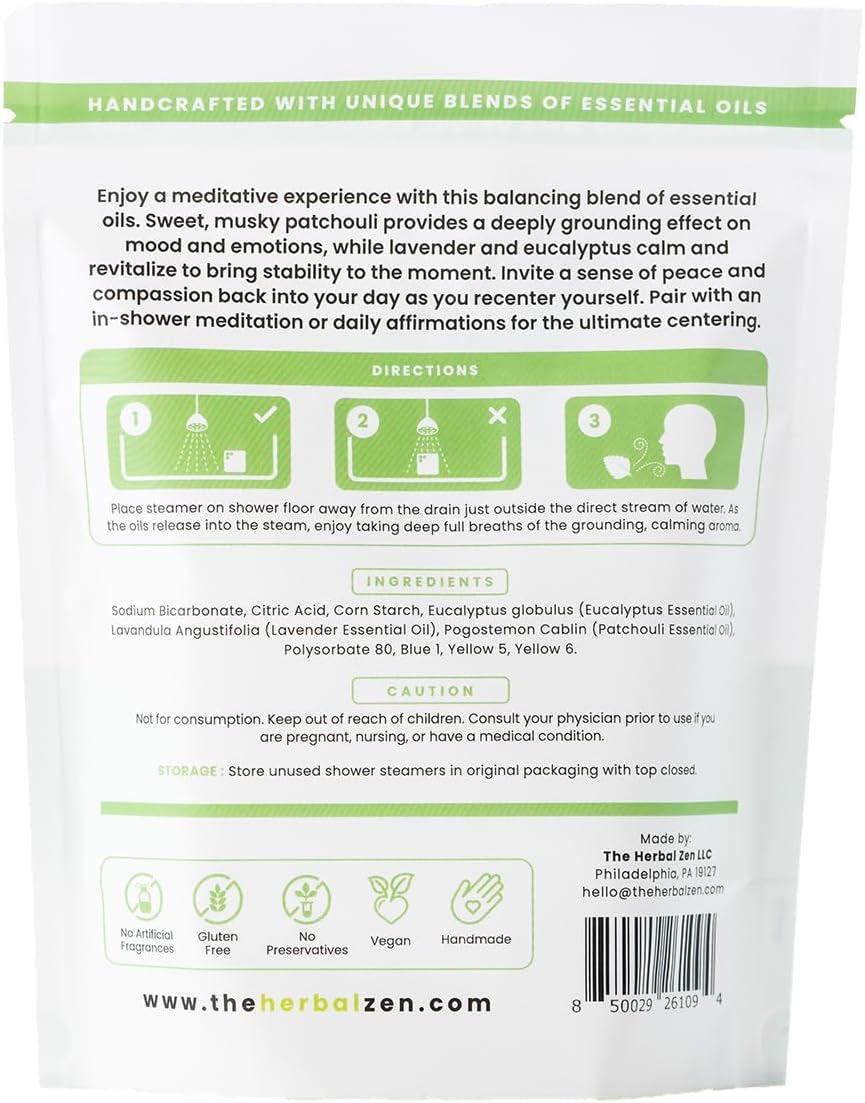 Recenter Shower Steamers Aromatherapy for Relaxing - Christmas Gift - Adult Stocking Stuffer - USA Made - Lavender & Eucalyptus Shower Bomb Tablets - Soothing Natural Essential Oils (10 Pack)