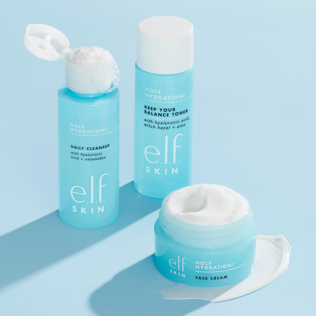 Skin Holy Hydration! the Essentials Mini Kit, Cleanser, Toner & Moisturizer for Hydrated & Balanced Skin, Tsa-Friendly Sizes