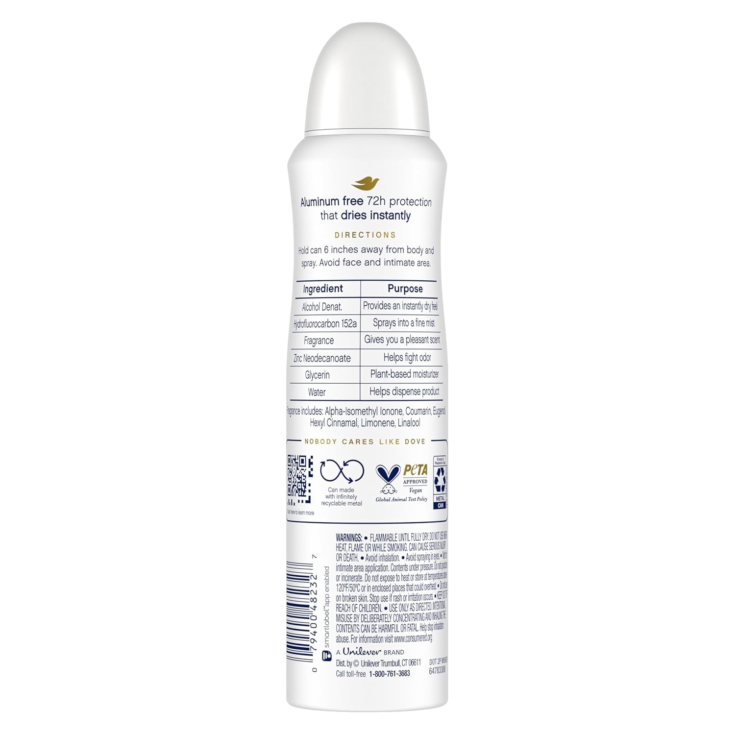 Aluminum Free Deodorant Spray for Women 3 Count Coconut & Pink Jasmine 72 Hour Odor Protection 4Oz