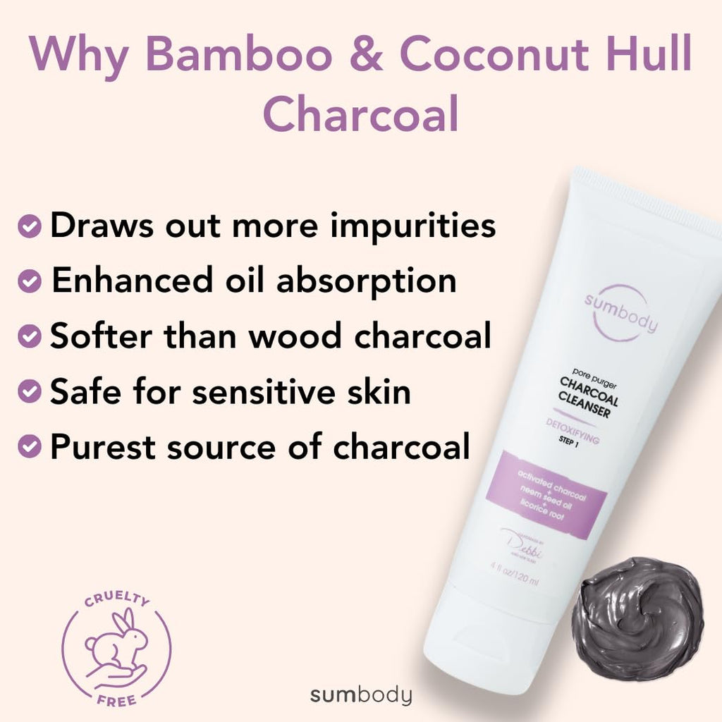 Deep Pore Cleaner Detoxifying Face Wash for Oily Skin Charcoal Cleanser - Daily Moisturizing Face Wash for Men, Women, Teens, Hydrating Gentle Face Cleanser for Sensitive Skin, Made in USA