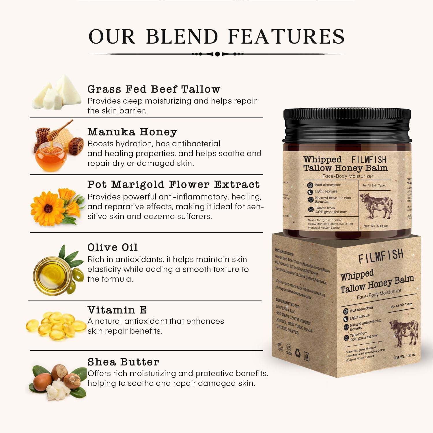 Free Shipping - Bee Grass-fed Tallow Cream
