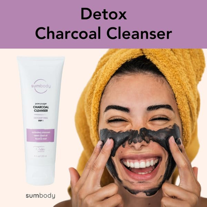 Deep Pore Cleaner Detoxifying Face Wash for Oily Skin Charcoal Cleanser - Daily Moisturizing Face Wash for Men, Women, Teens, Hydrating Gentle Face Cleanser for Sensitive Skin, Made in USA