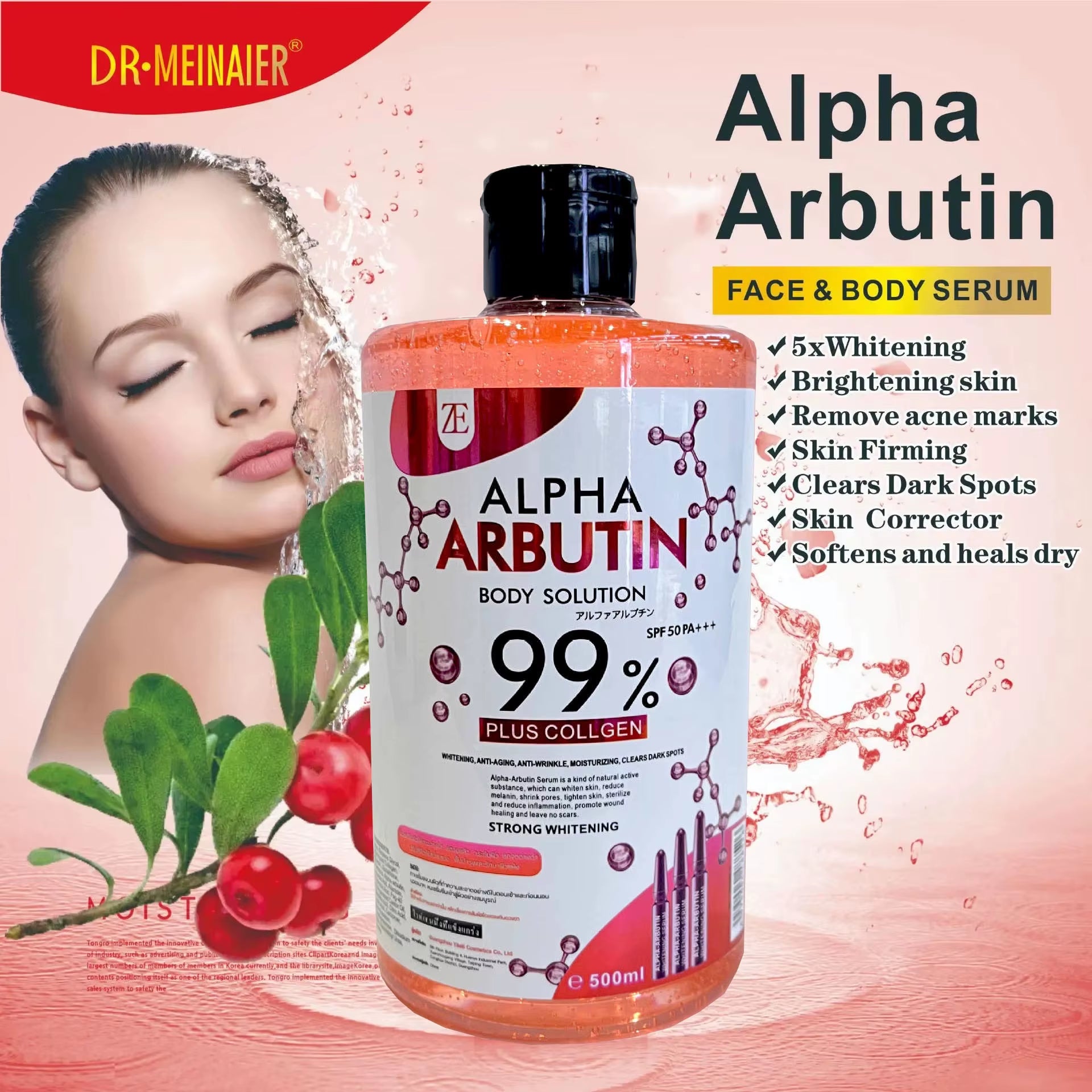 Alpha Arbutin Serum AHA Keeps Face and Body Serum Smooth Brightening Moisturizing Improving Dullness Dark Skin Beauty Care Cream