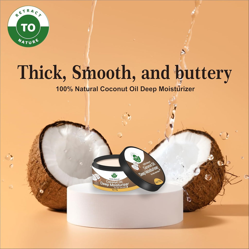 Coconut Oil Deep Moisturizer 6Oz/170Gm | 100% Natural, All Natural Ingredients I Deeply Moisturizer Skin and Hair
