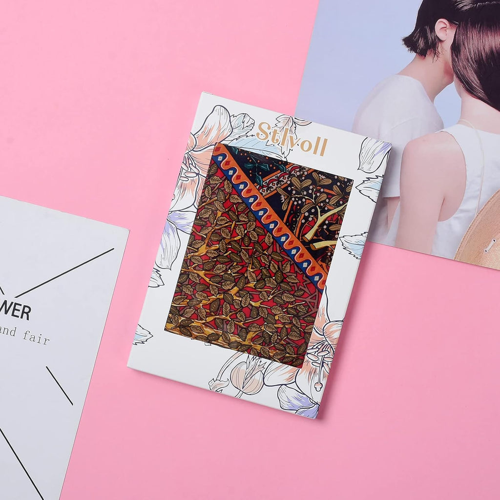 100% Silk Head Scarf for Women - 27" Hair Scarves Satin Bandanas Square for Night Sleeping with Gift Packed