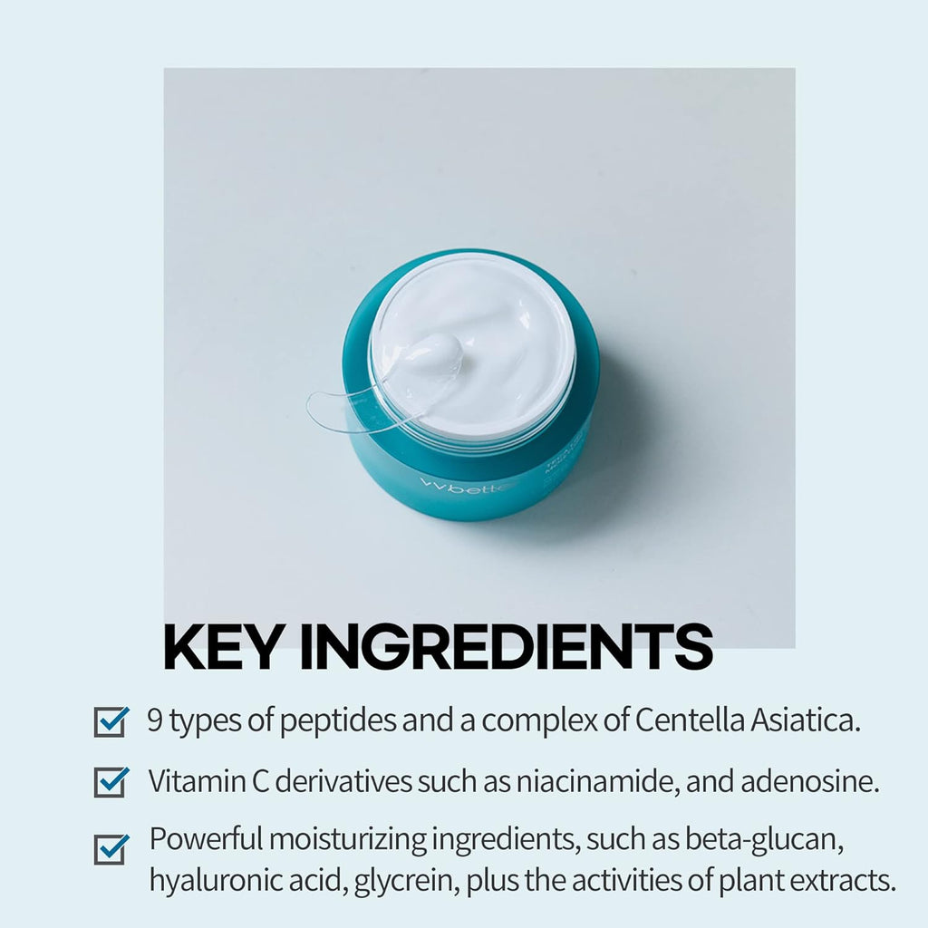 Centella Asiatica Extract Intensive Face Moisturizing Cream, Lifting and Brightening, Adenosine and Niacinamide, Korean Skincare - 1.69 Fl. Ounce