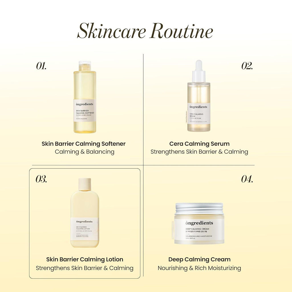 Skin Barrier Calming Lotion | Lightweight Moisturizer for Dry, Sensitive Skin | Centella, 9-Peptide Complex, Glucose, Soothing, Calming, Hydrating | Vegan, Korean Skincare (7.43 Fl Oz)