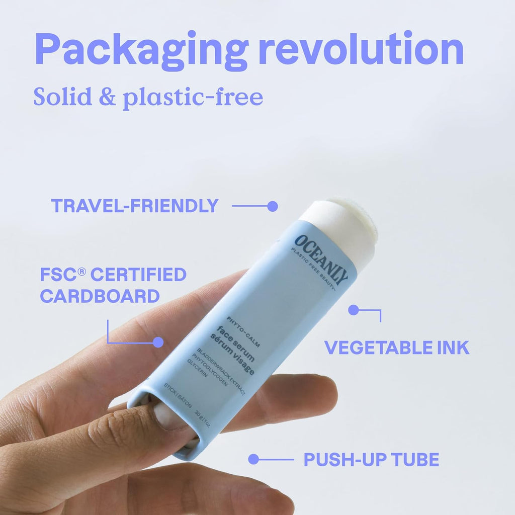 Oceanly Face Serum Stick, EWG Verified, Plastic-Free, Plant and Mineral-Based Ingredients, Vegan and Cruelty-Free Beauty Products, PHYTO AGE, Unscented, 1 Ounce