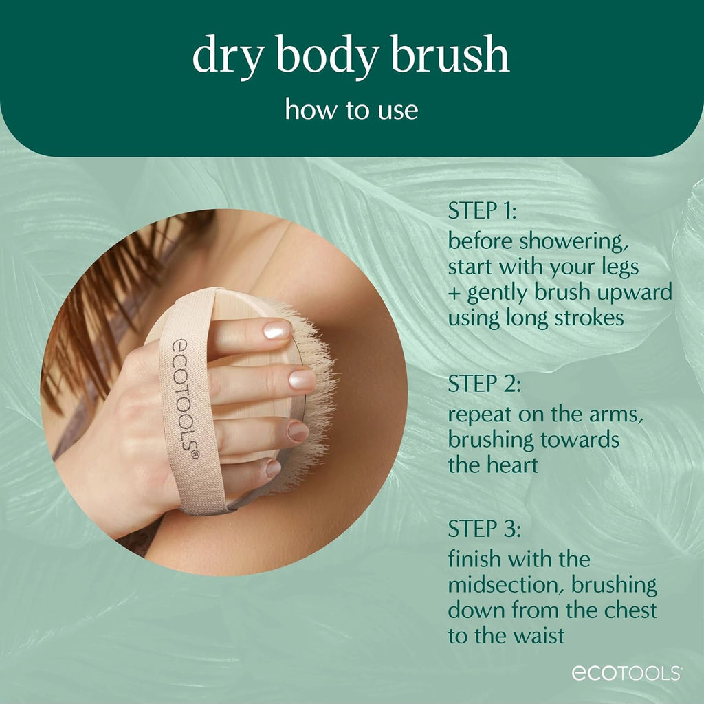 Dry Body Brush, for Post Shower & Bath Skincare Routine, Removes Dirt and Promotes Blood Circulation, 1 Count