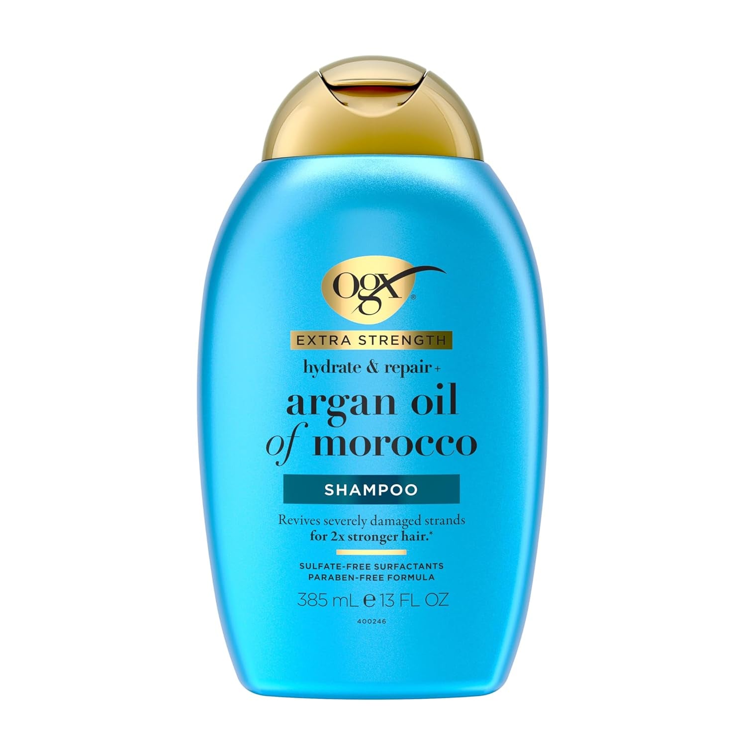 Extra Strength Hydrate & Repair + Argan Oil of Morocco Shampoo for Dry, Damaged Hair, Cold-Pressed Argan Oil to Moisturize & Smooth, Paraben-Free, Sulfate-Free Surfactants, 13 Fl Oz