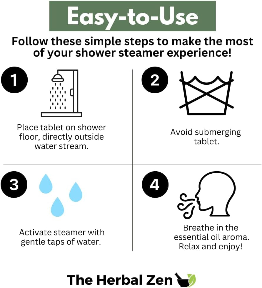 Recenter Shower Steamers Aromatherapy for Relaxing - Christmas Gift - Adult Stocking Stuffer - USA Made - Lavender & Eucalyptus Shower Bomb Tablets - Soothing Natural Essential Oils (10 Pack)