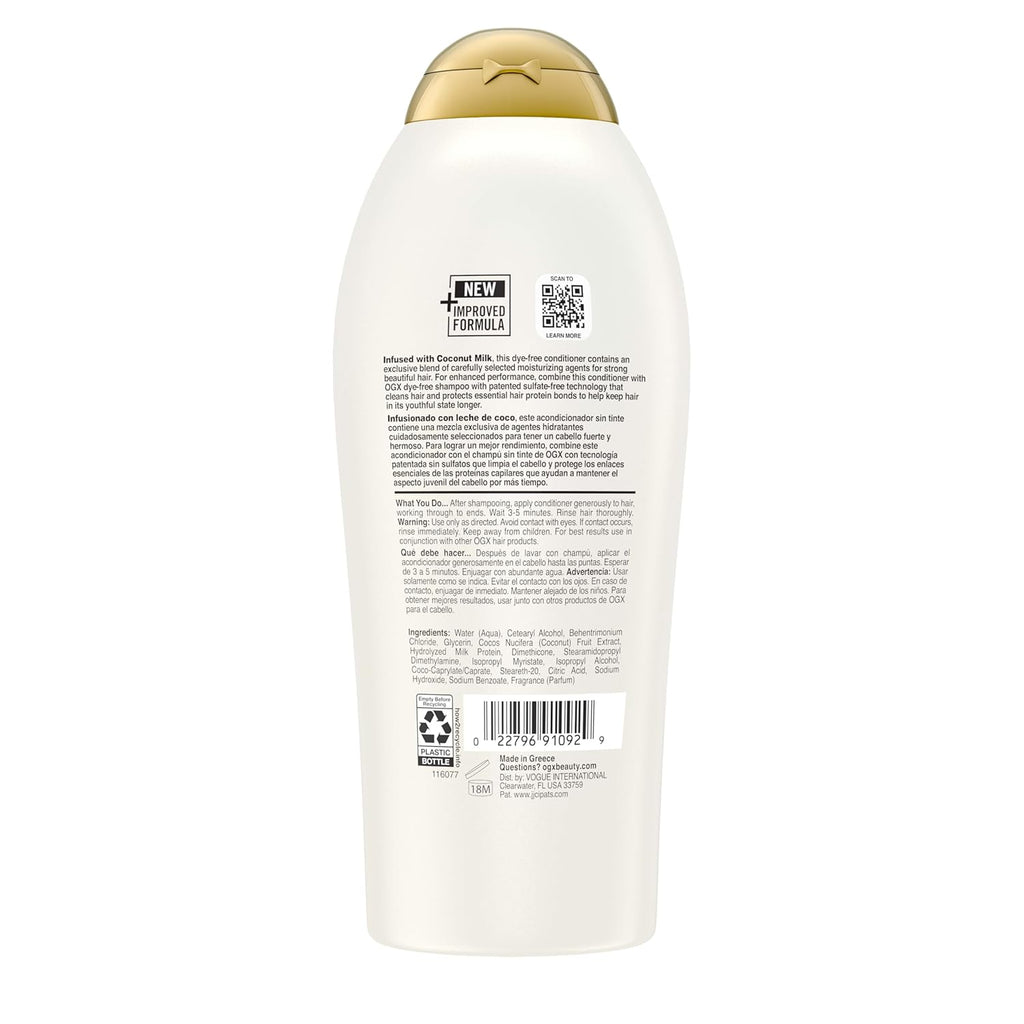 Nourishing + Coconut Milk Conditioner, Hydrating & Restoring Conditioner Moisturizes for Soft Hair after the First Use, Paraben-Free, Sulfate-Free Surfactants, 25.4 Fl. Oz