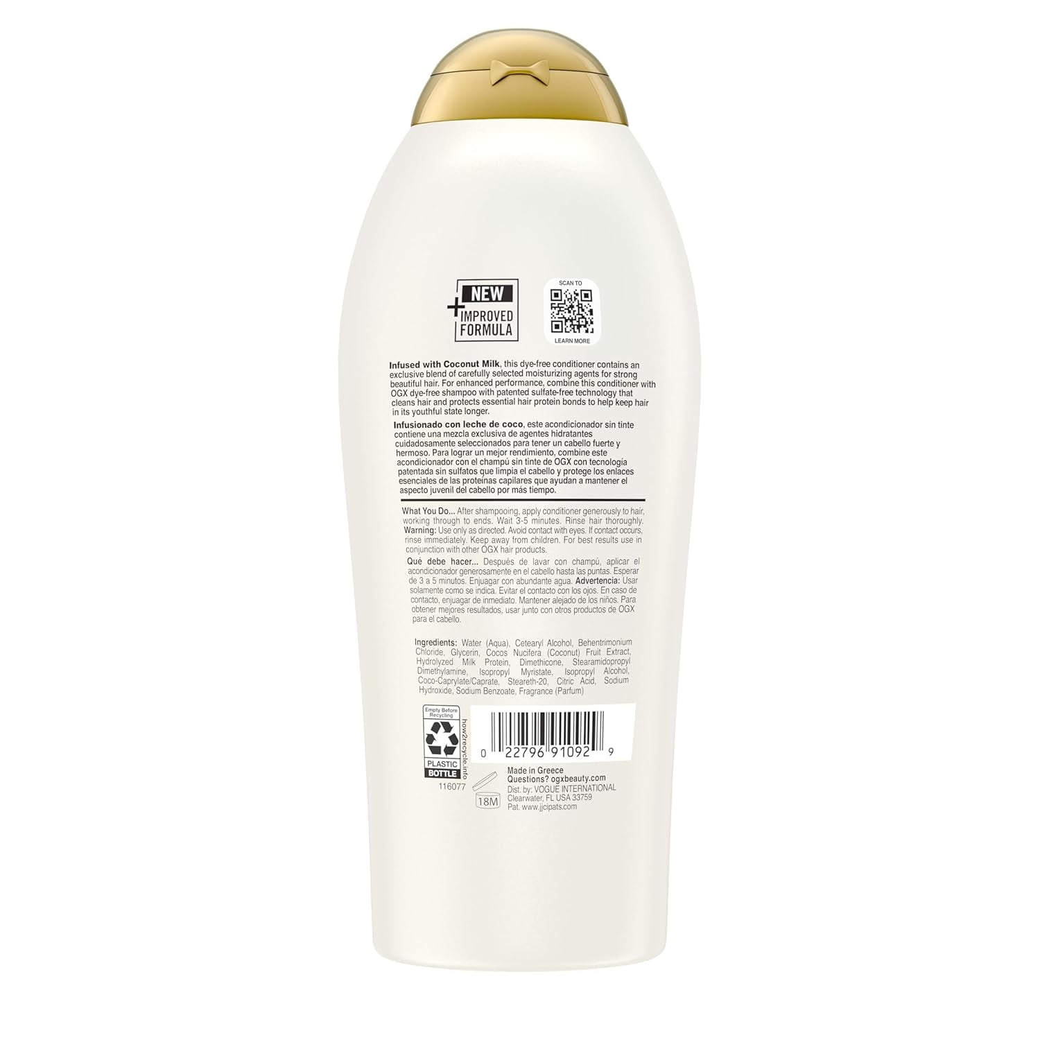 Nourishing + Coconut Milk Conditioner, Hydrating & Restoring Conditioner Moisturizes for Soft Hair after the First Use, Paraben-Free, Sulfate-Free Surfactants, 25.4 Fl. Oz