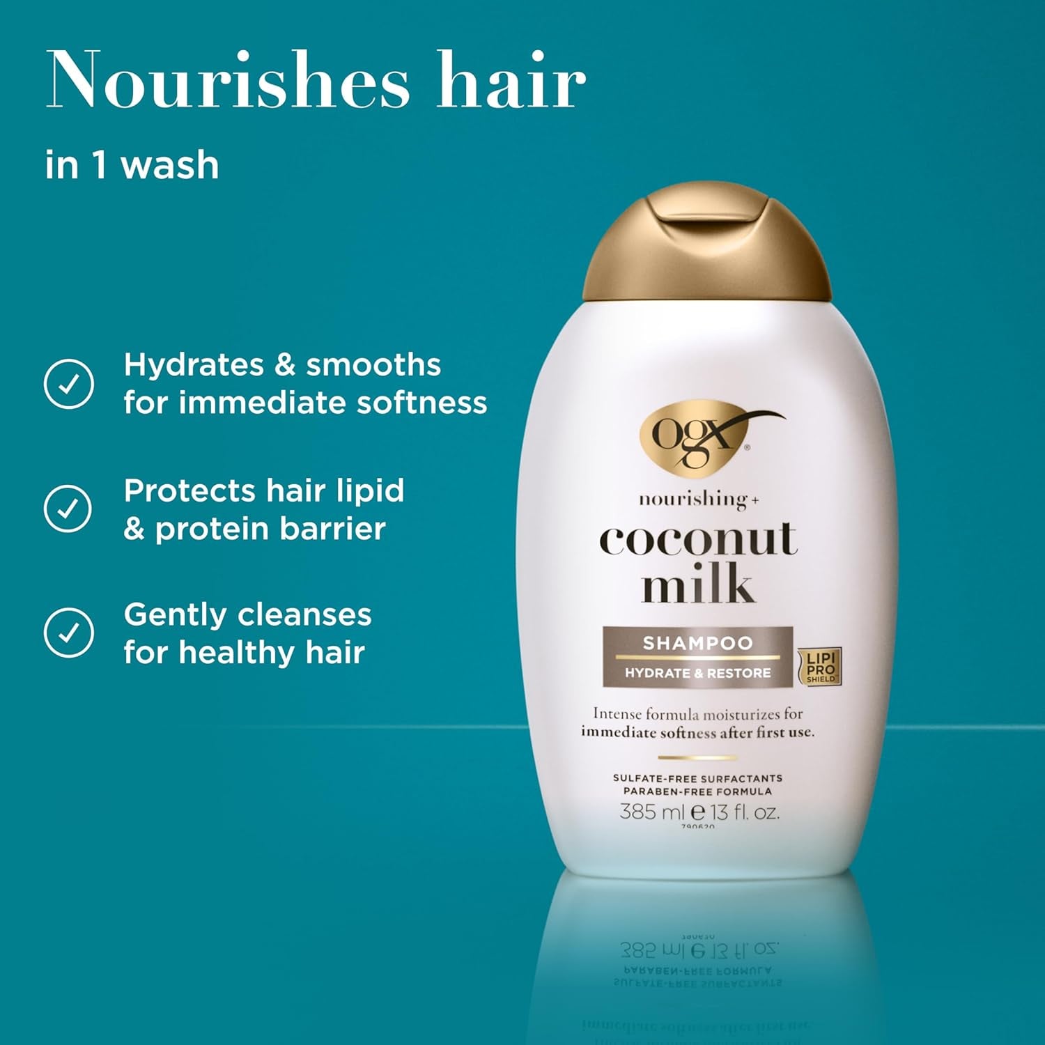 Nourishing + Coconut Milk Conditioner, Hydrating & Restoring Conditioner Moisturizes for Soft Hair after the First Use, Parabens-Free, Sulfate-Free Surfactants, 13 Fl. Oz