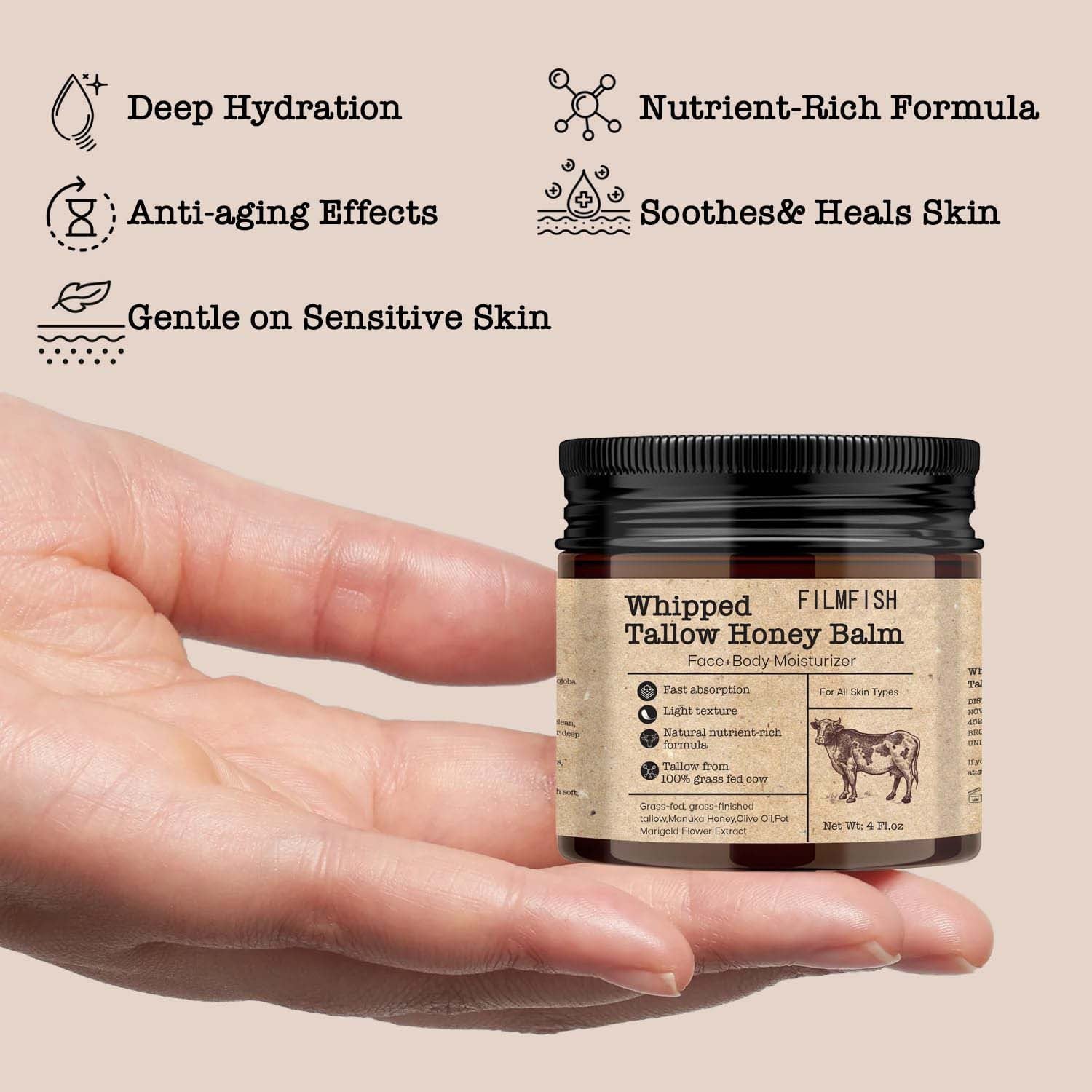 Free Shipping - Bee Grass-fed Tallow Cream