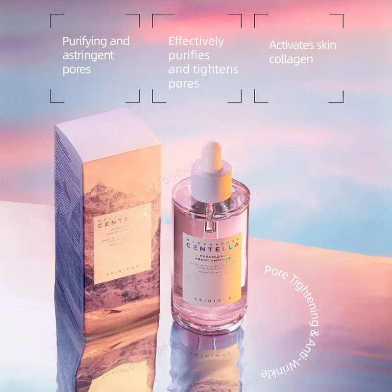 Centella Poremizing Fresh Ampoule Pink Salt Essence Liquid Face Pore Care Facial Serum Soothing Moisturizing Beauty Skincare