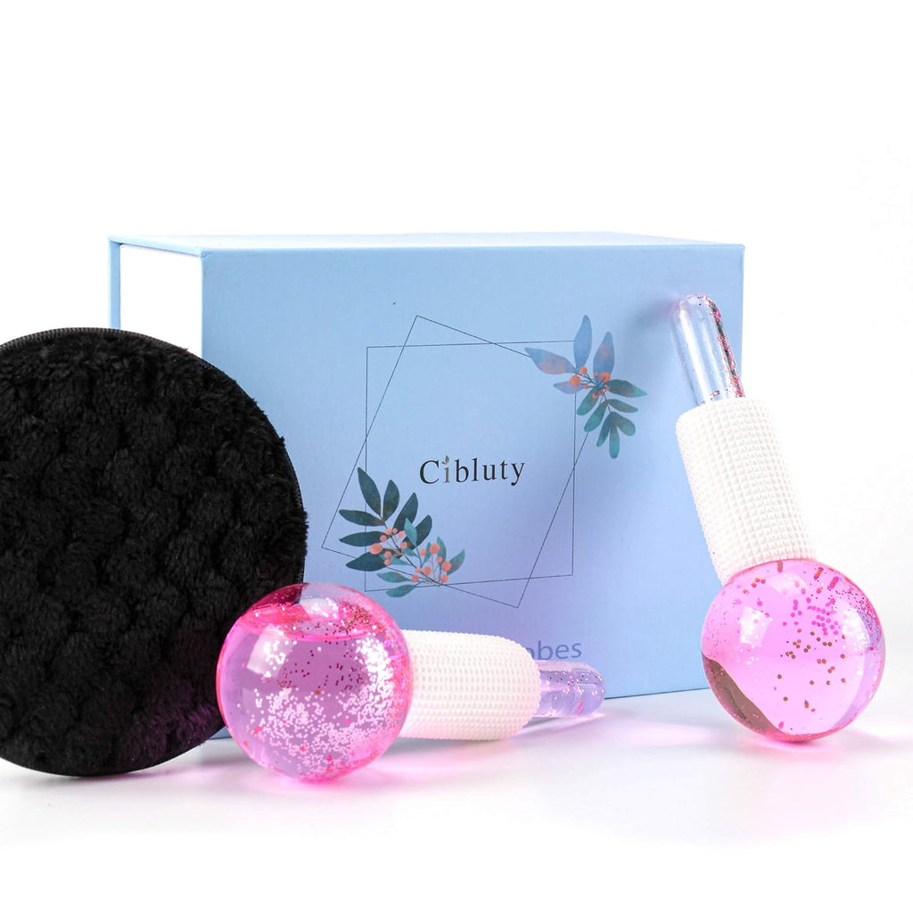 ICE BEAUTY BALLS for FACIAL, 2PCS Purple Facial Roller for Cold Facial Massage Face Roller Balls with Anti-Freeze Liquid to Reduce Puffiness, Pores, Wrinkles…