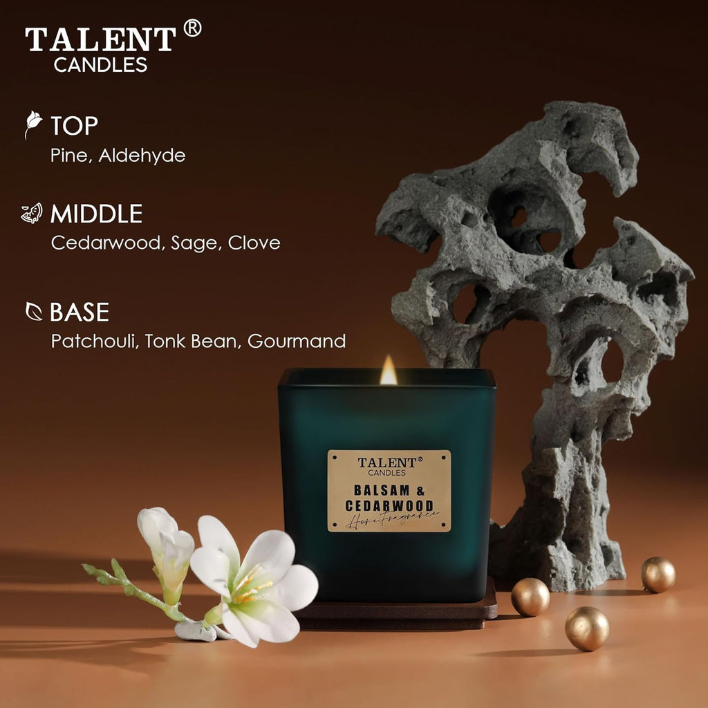 Deluxe Noble Scented Candles, Soy Candles for Home Scented, 7.05Oz, Aromatherapy Candles with Lid, Teak Mahogany