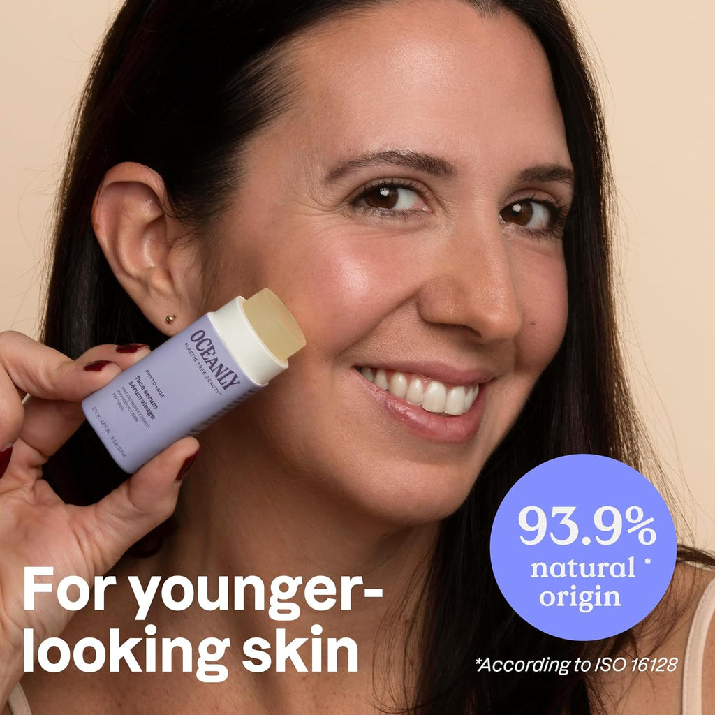 Oceanly Face Serum Stick, EWG Verified, Plastic-Free, Plant and Mineral-Based Ingredients, Vegan and Cruelty-Free Beauty Products, PHYTO AGE, Unscented, 1 Ounce
