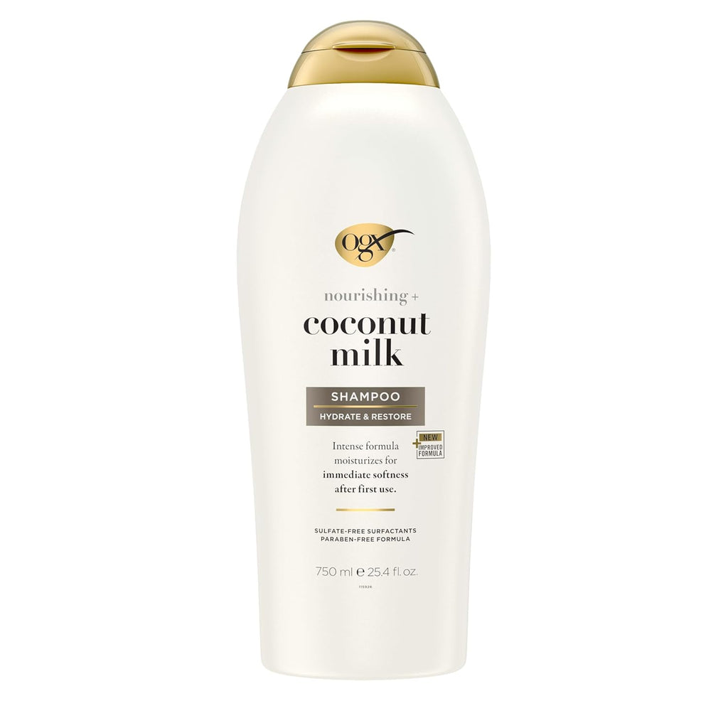 Nourishing + Coconut Milk Shampoo, Hydrating & Restoring Shampoo Moisturizes for Soft Hair after the First Use, Paraben-Free, Sulfate-Free Surfactants, 25.4 Fl. Oz