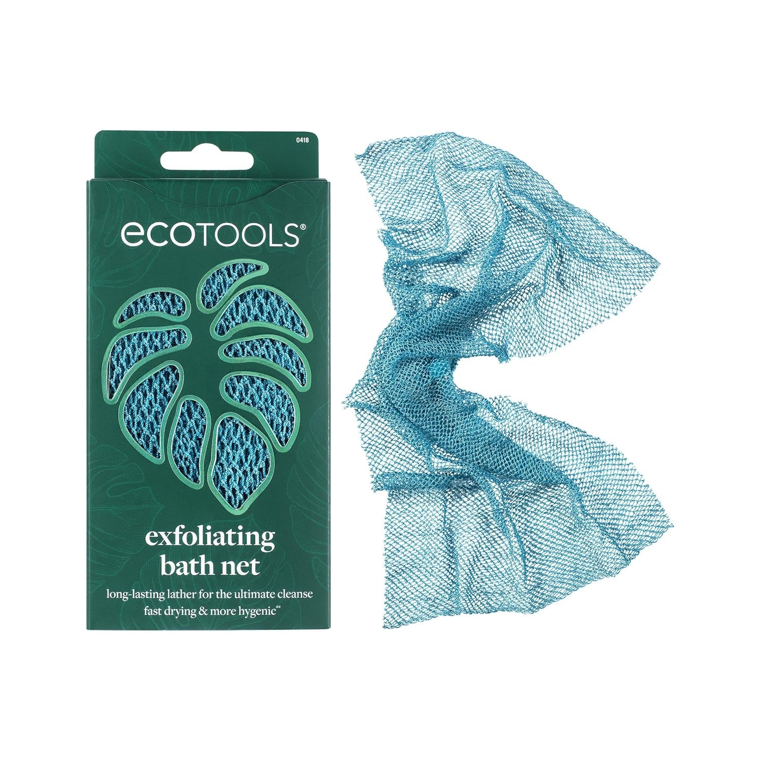 Exfoliating Bath Net, Inspired by African Bath Net Sponge, Exfoliates & Cleanses Whole Body, Flexible & Reusable, Eco-Friendly Body Scrubber, Vegan & Cruelty-Free, 1 Count