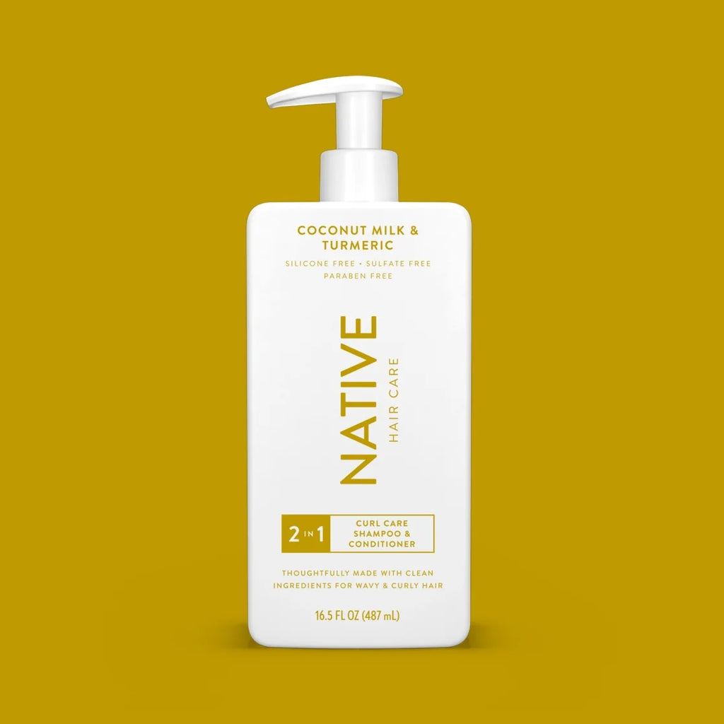 (3 Pack)  Curls Care 2-In-1 Conditioning Shampoo with Coconut Milk & Turmeric, 16.5 Oz