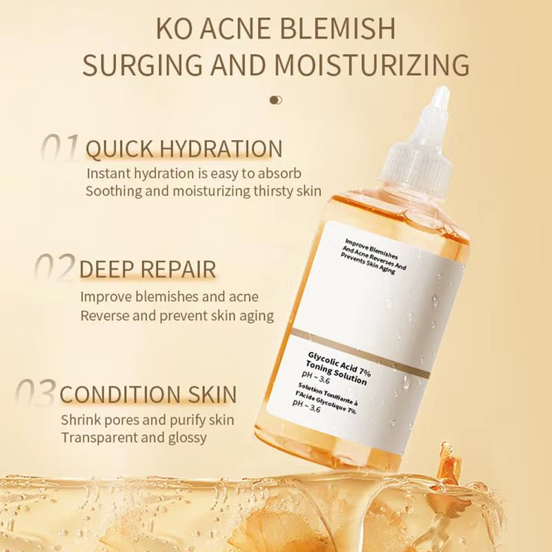 Glycolic Acid 7% Toner Nourishing Gentle Glycolic Acid Toner Remove Acne Fade Acne Fruit Acid Essence Ordinary Acne Remove