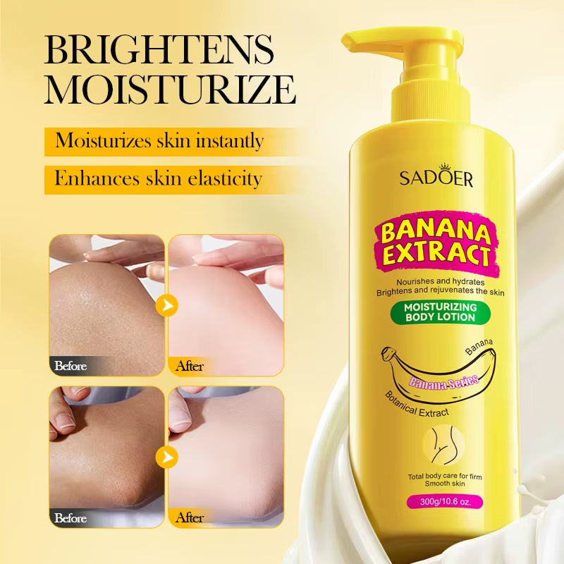 300G Whitening Moisturizing Body Lotion Brightening Hydrating Banana Extract Body Cream Smooth Nourish Body Skin Care Product