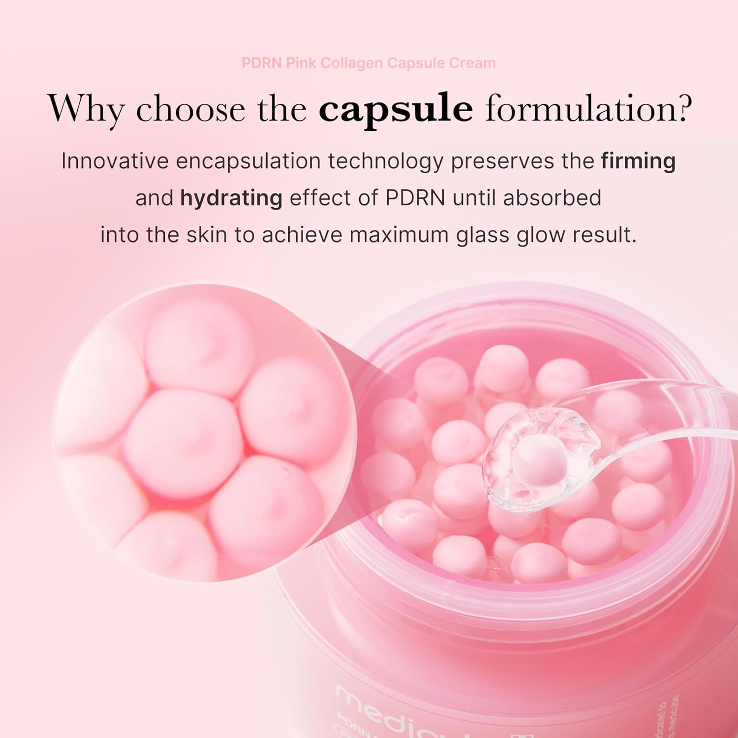 Capsule Cream with Salmon DNA PDRN Pink Collagen | Lightweight Moisturizing Cream with PDRN, Niacinamide for Uneven Skin Tone and Texture, Glow Hydration | Korean Skincare, 1.94 Oz