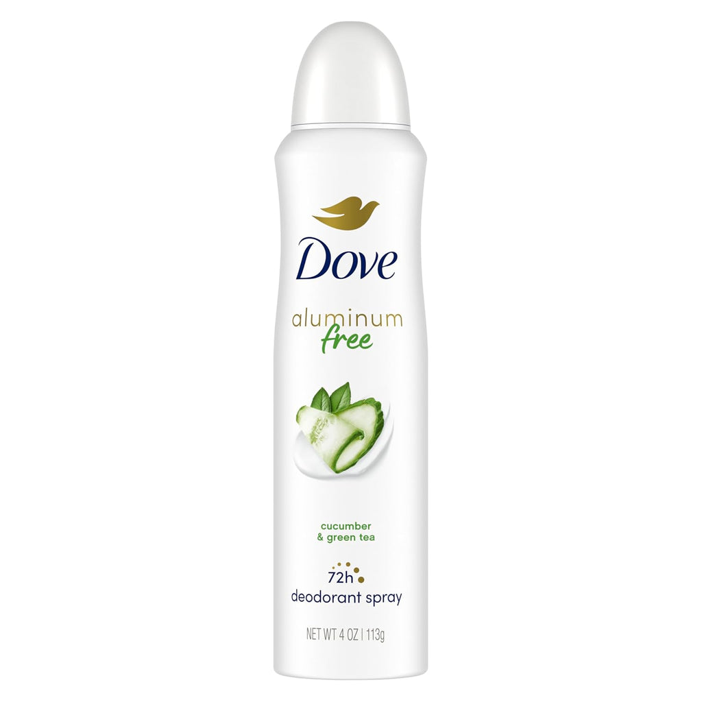 Aluminum Free Deodorant Spray for Women Cucumber & Green Tea 72 Hour Odor Protection 4 Oz