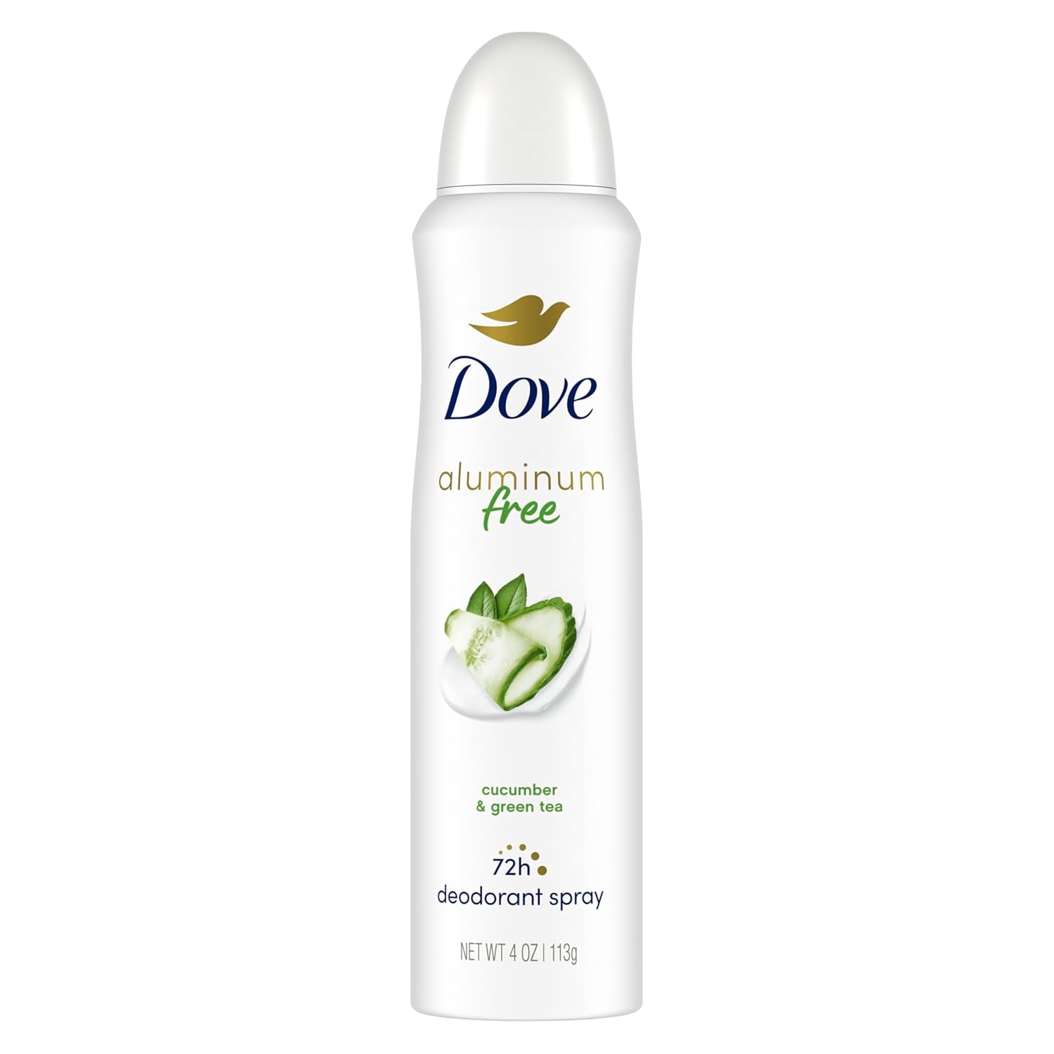 Aluminum Free Deodorant Spray for Women Cucumber & Green Tea 72 Hour Odor Protection 4 Oz