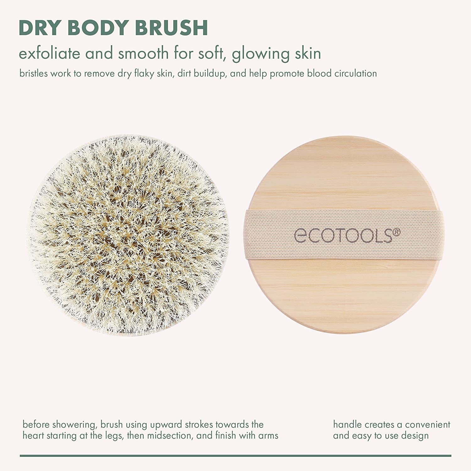 Dry Body Brush, for Post Shower & Bath Skincare Routine, Removes Dirt & Promotes Blood Circulation, Helps Reduce Appearance of Cellulite, Eco-Friendly, Vegan & Cruelty-Free, 1 Count