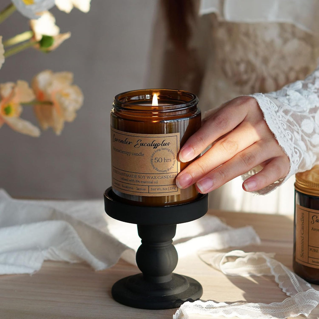 Creamy Vanilla Candles for Home Scented - 8Oz Aromatherapy Candles for Women Mom Relaxation Anxiety Stress Relief, Calming Candles Gifts for Birthday Christmas Soy Wax Candle 50 Hour Burn Time