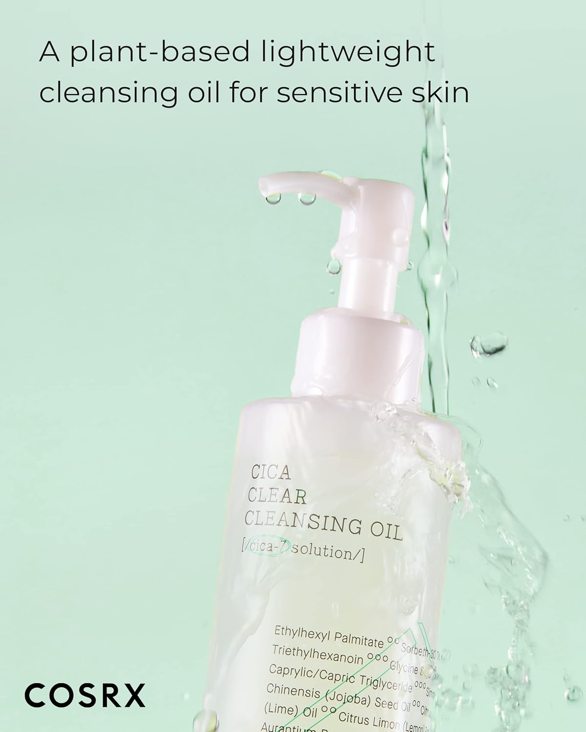 Pure Fit Cica Cleansing Oil, 6.76 Fl. Oz / 200Ml | Light Weight Oil Purifying Centella for Sensitive Skin | CICA-7 Complex, Jojoba Seed Oil