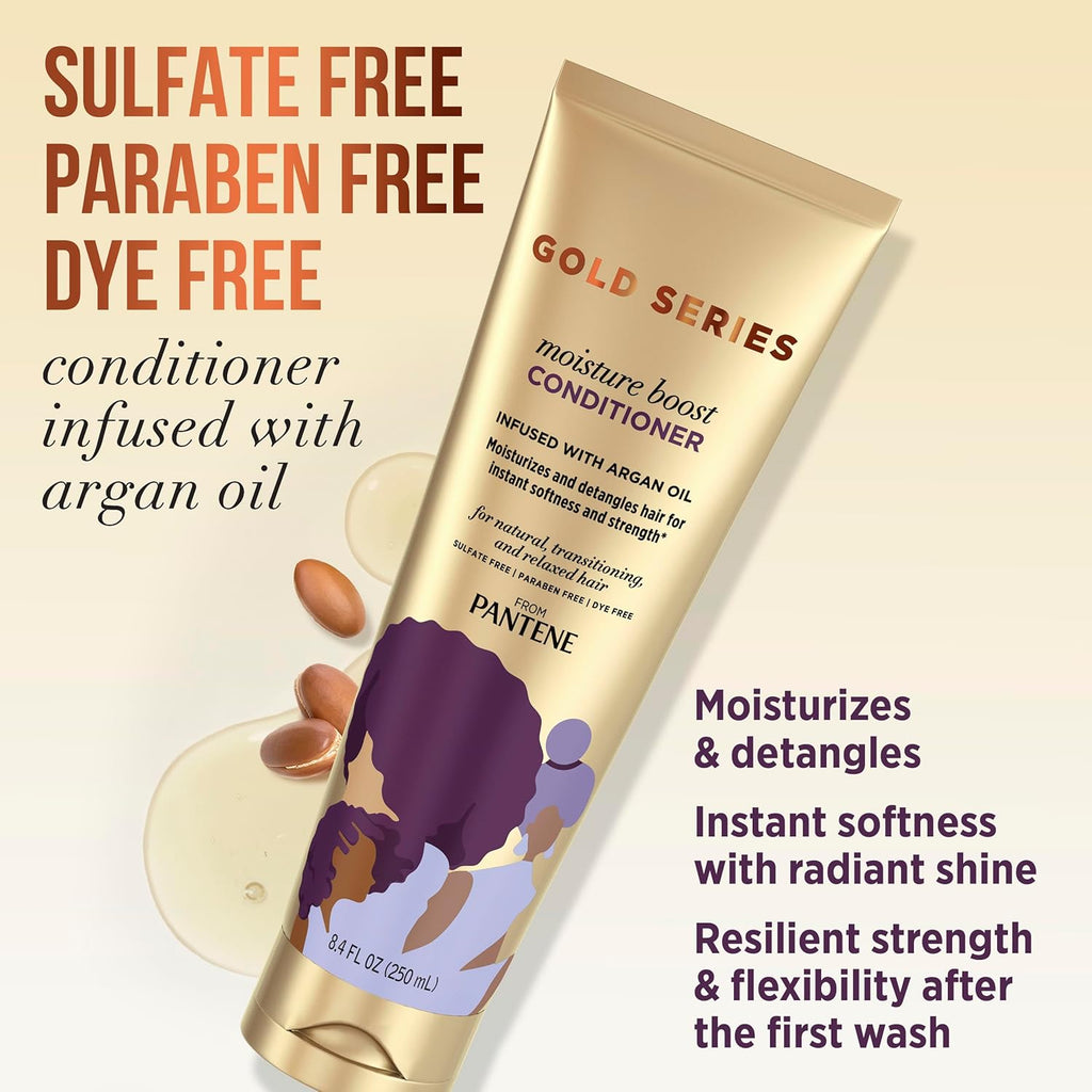 Gold Series Argan Oil from Prov for Natural and Curly Textured Hair, Sulfate Free Shampoo, 8.5 Fl Oz