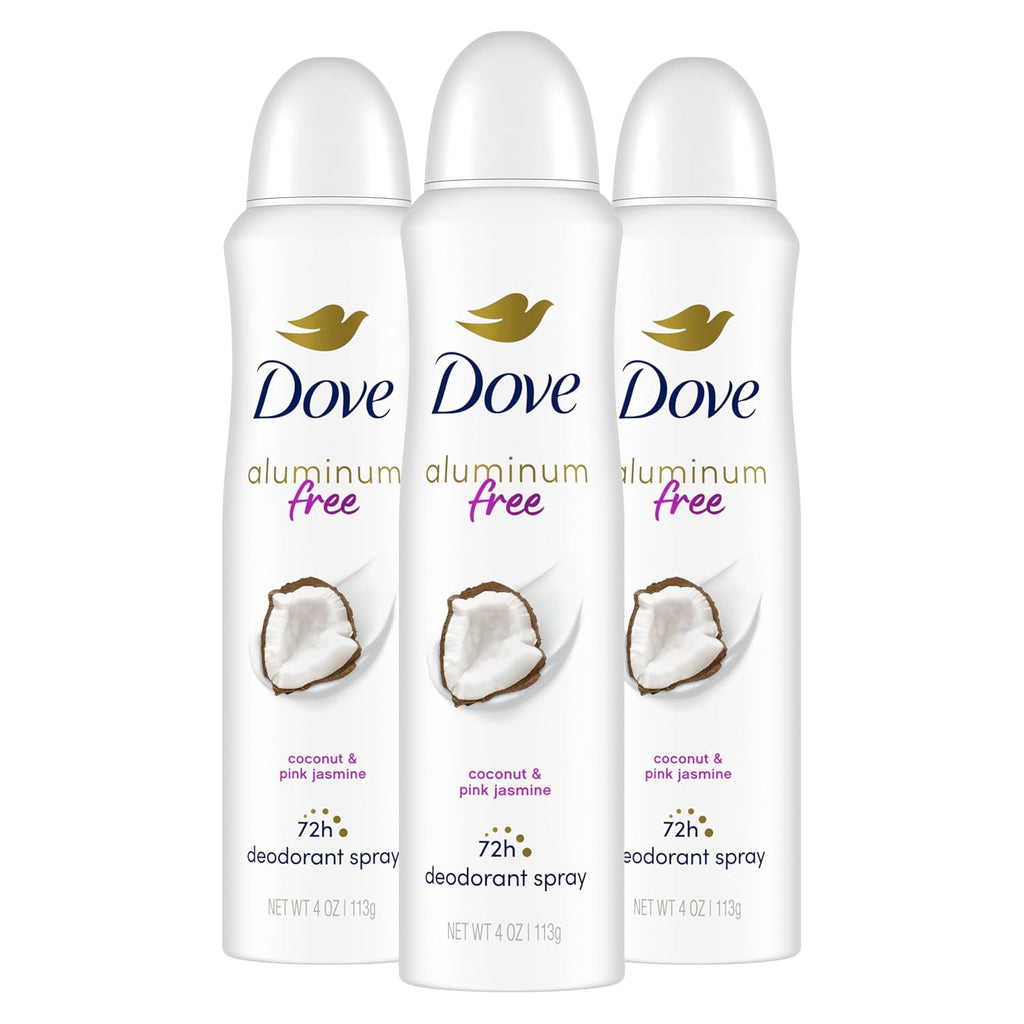 0% Aluminum Deodorant Dry Spray Cotton Flower & Sandalwood 3 Count for 48-Hour Protection Aluminum Free 4 Oz