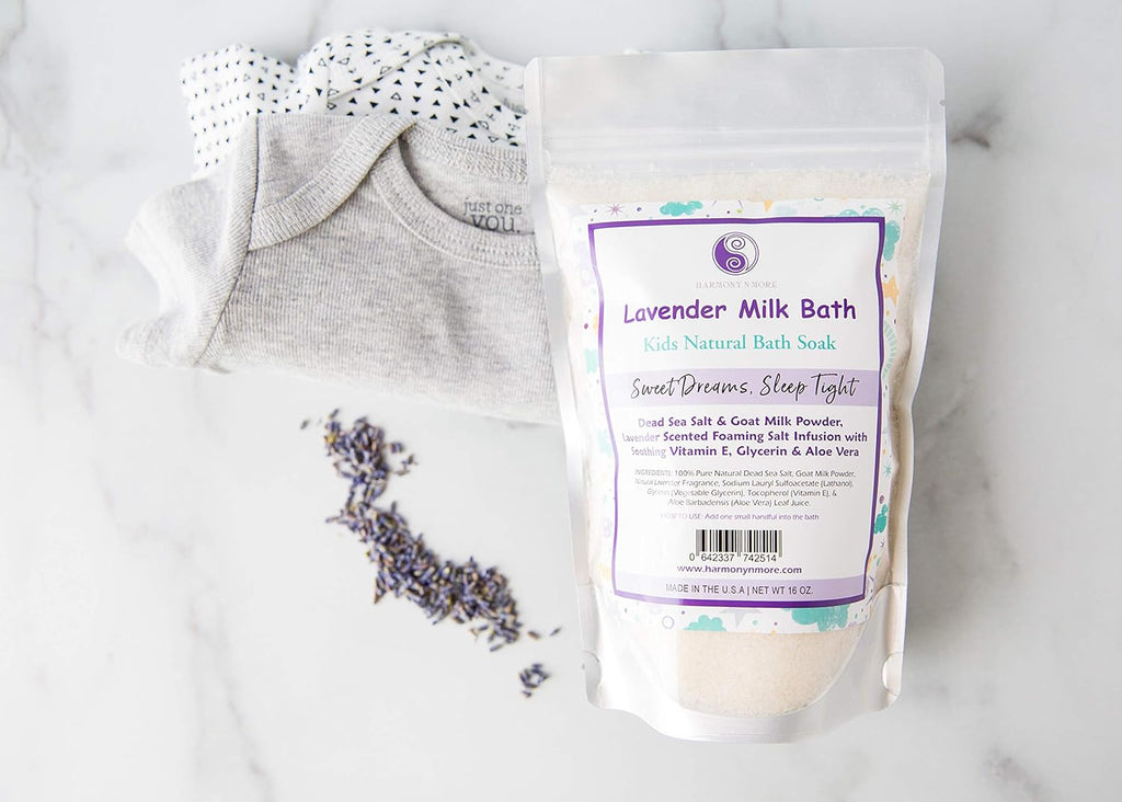 Lavender Milk Kids Bath - Natural Pacific Sea Salt - Comfy & Nourishing for the Skin - Tub Time Foaming Bath Salt Soak - All Natural