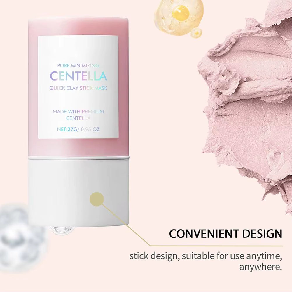 Centella Clay Stick Mask 27G Deep Hydration Pore Minimizing Soothing Brightening Facial Skin Care Fast Convenient Beauty Pink