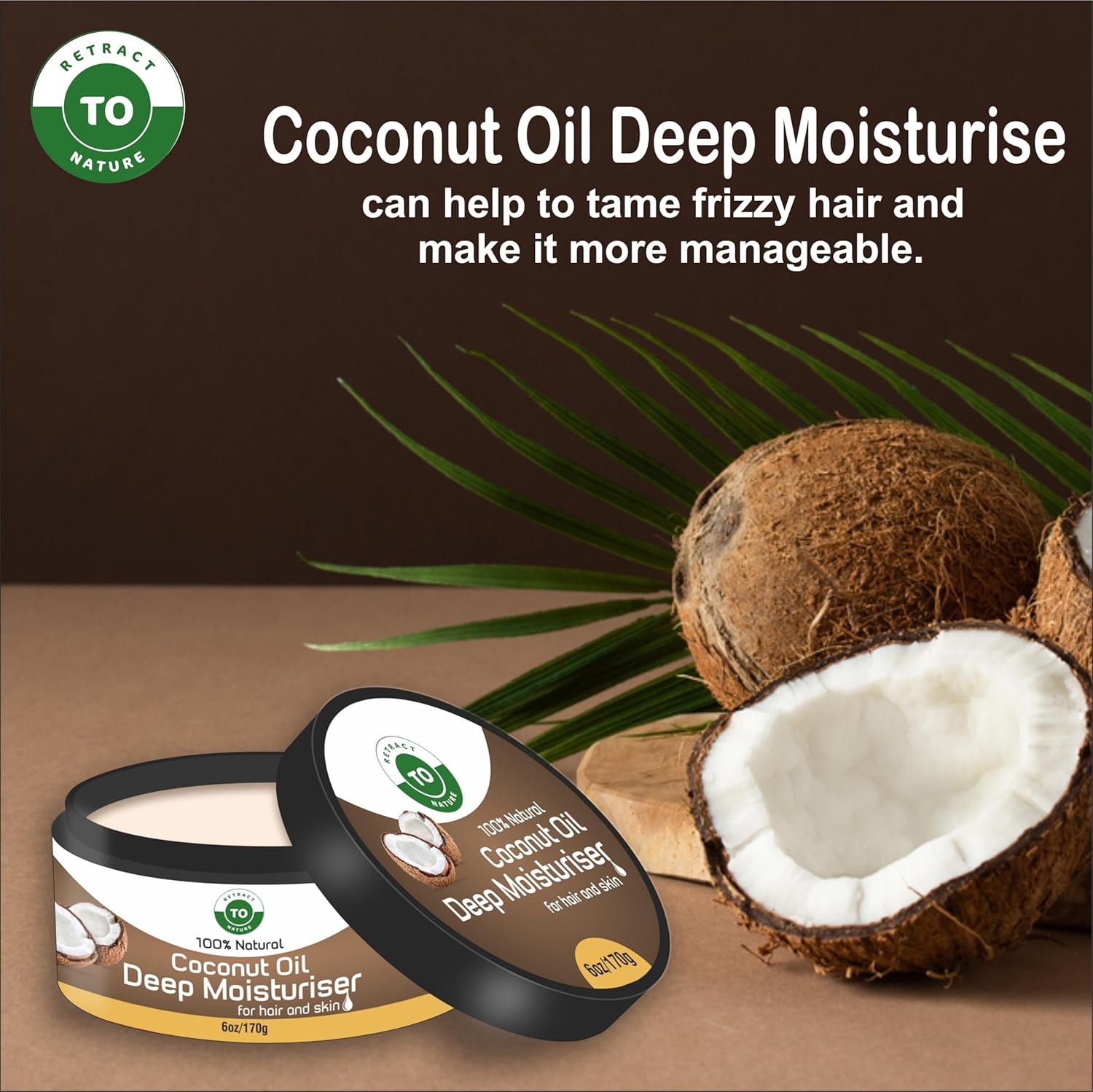 Coconut Oil Deep Moisturizer 6Oz/170Gm | 100% Natural, All Natural Ingredients I Deeply Moisturizer Skin and Hair