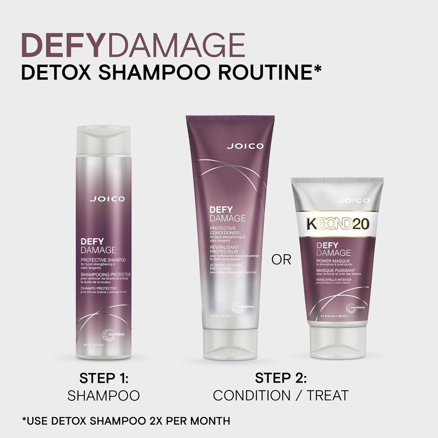 Defy Damage Detox Shampoo | Removes Chlorine, Hard Water Residue, Product Buildup, Metals, & Trace Minerals | Strengthens Bonds & Preserves Hair Color | Vegan | Sulfate-Free