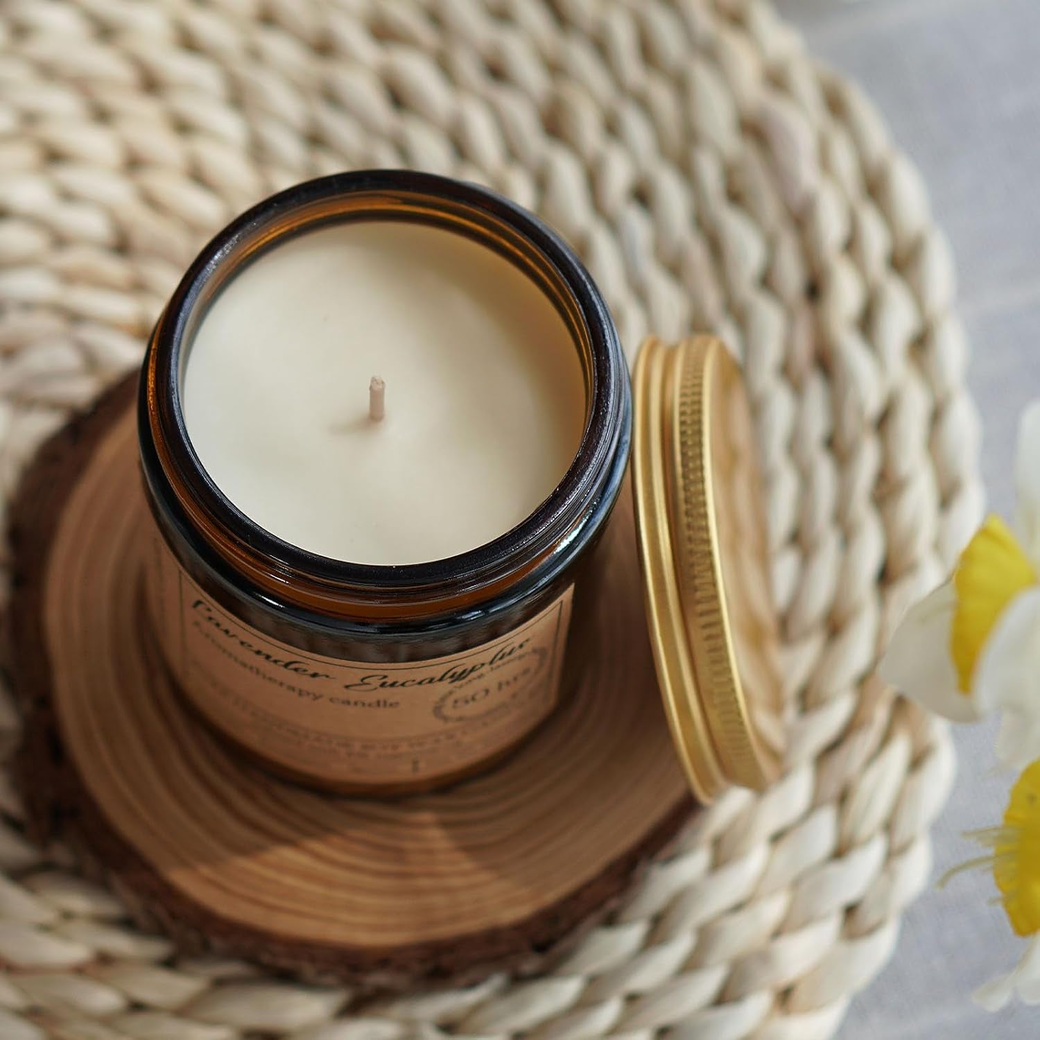 Creamy Vanilla Candles for Home Scented - 8Oz Aromatherapy Candles for Women Mom Relaxation Anxiety Stress Relief, Calming Candles Gifts for Birthday Christmas Soy Wax Candle 50 Hour Burn Time